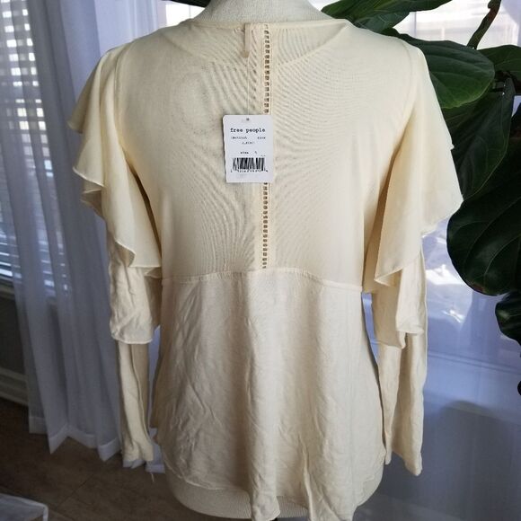 Free People urban outfitters Beige Embroidered Top Small - Picture 3 of 13